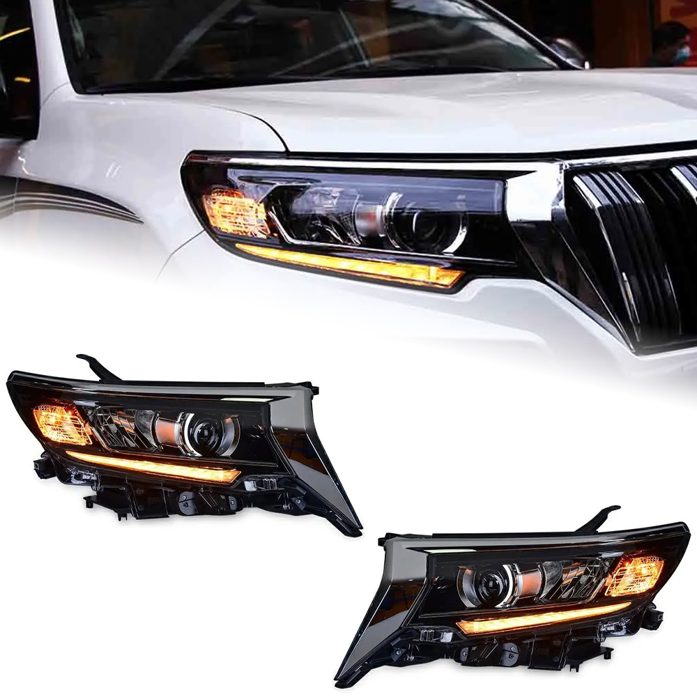 AKD Car Lights For Toyota Prado 2018-2022 LED Auto Headlight Assembly Upgrade High Configure Bicofal Lens Dynamic Signal Lamp Accessories