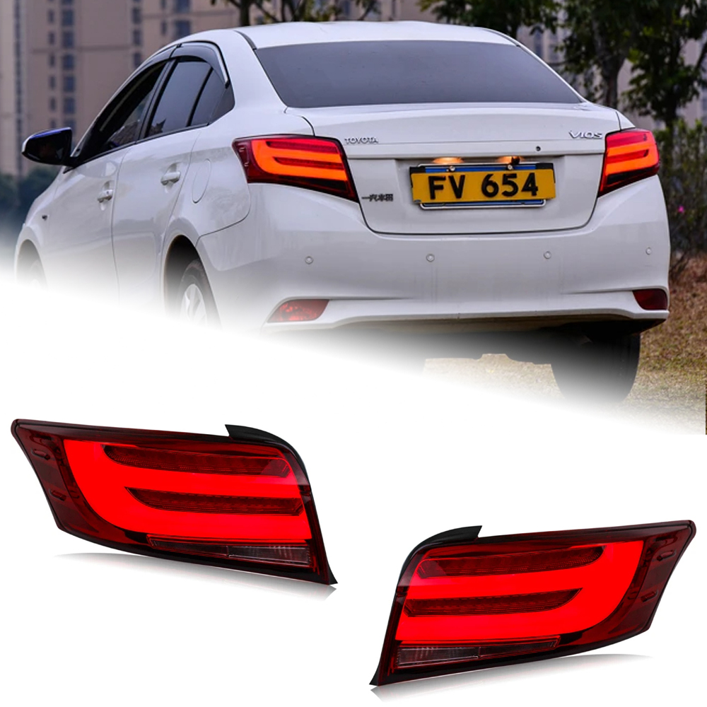 AKD Car Styling for Toyota Vois Tail Lights 2014-2016 Yaris Sedan LED Tail Lamp LED DRL Brake Signal Reverse auto Accessories