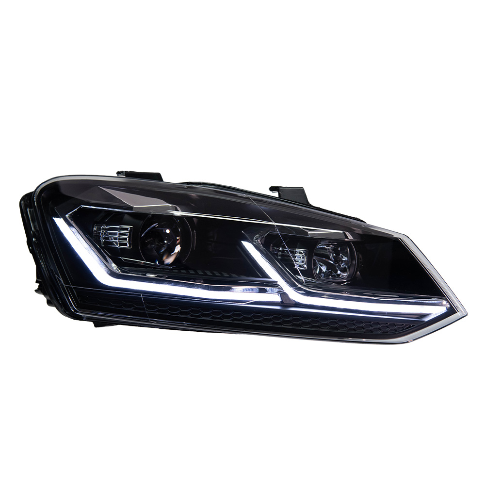 AKD Car Lights For VW Polo 2011-2017 Headlight Projector Lens LED Vento Head Lamp DRL Hid Head Lamp Bi Xenon Beam Accessories 