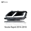 AKD Headlight Assembly Retrofit for 2014-2018 Skoda Rapid with LED Laser Sequential Turn Signals, Daytime Running Lights, And Bi-xenon Projector Lenses.