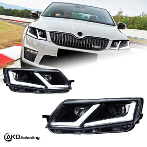 AKD Headlight Assembly Upgrade for 2014-2018 Skoda Octavia Models with LED Laser Sequential Turn Signals, Daytime Running Lights, And Bi-xenon Projector Lenses.