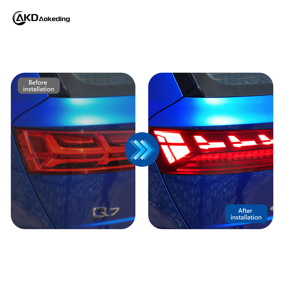 AKD Is Suitable for Retrofitting The Taillight Assembly of 2016-2019 Audi Q7 with New LED Dynamic Daytime Running Lights And Sequential Turn Signals.