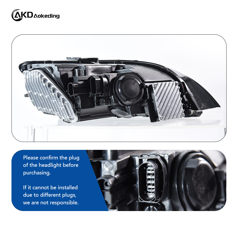 AKD Headlight Assembly Upgrade for 2008-2014 Audi TT Models: LED Laser Lens, Daytime Running Lights, And Sequential Turn Signals.
