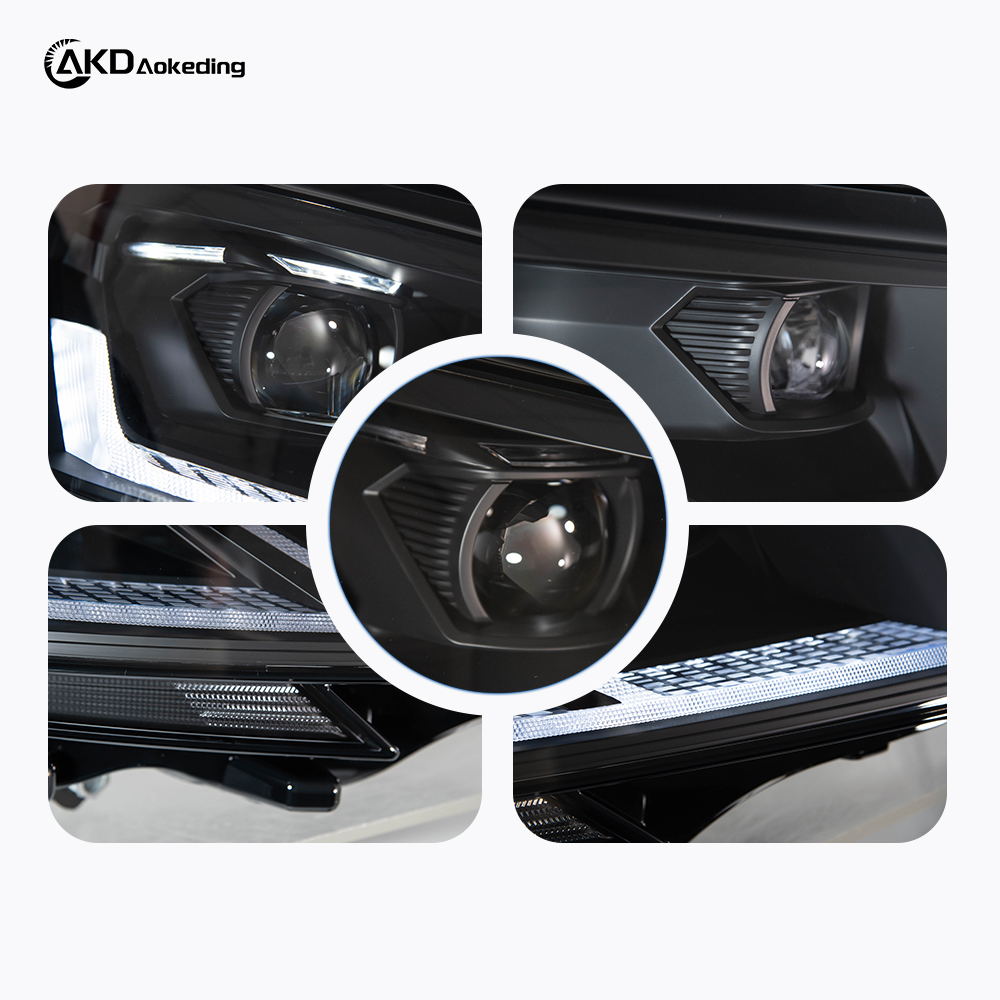 AKD Headlight Assembly Upgrade for 2019-2021 Volkswagen Caravelle Multivan T6.1 Models, Featuring LED Daytime Running Lights, Turn Signals, And LED Lenses.