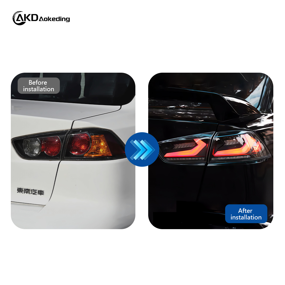 AKD is suitable for retrofitting 2008-2018 Mitsubishi Lancer EX taillight assemblies with LED daytime running lights, sequential turn signals, and reversing lights.