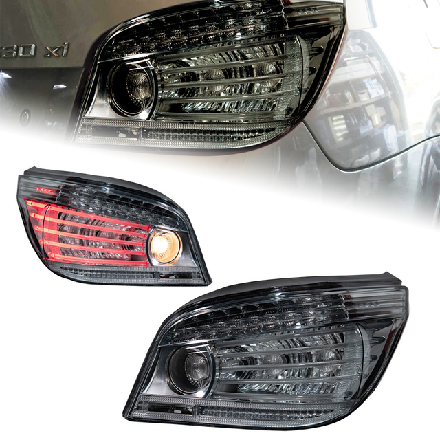 AKD is suitable for upgrading the taillight assembly of 2004-2010 BMW 5 Series E60 with LED daytime running lights, brake lights, and sequential turn signals.