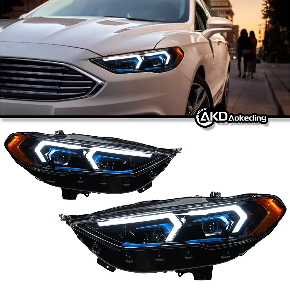 AKD Auto Styling For Ford Fusion Koplampen 2017-2020 Mondeo LED Koplampen Dynamische Signaal Animatie DRL Gemodificeerde BMW Modellen