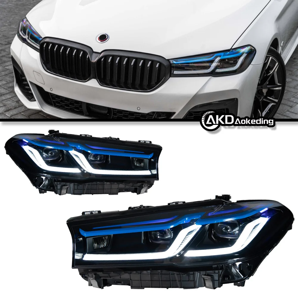 AKD Car Lights for BMW G30 LED Headlight Projector Lens 2017-2021 5 Series 530i 525i Head Lamp Front DRL Signal Auto Accessories