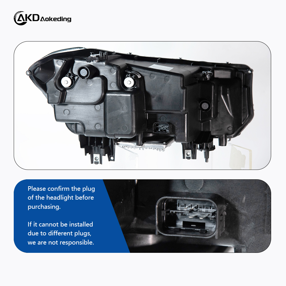 AKD Headlight Assembly Upgrade for 2017-2021 BMW 6 Series GT Models: LED Laser Sequential Turn Signals, Daytime Running Lights, And Bi-xenon Projector Lenses.