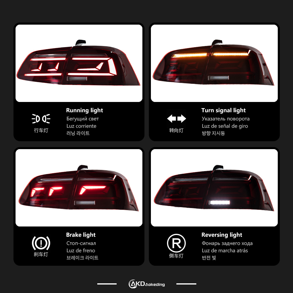 AKD Car Styling for VW Passat B7 Tail Lights 2012-2016 Magotan LED Tail Lamp B.5 Design DRL Dynami Signal Brake auto Accessories