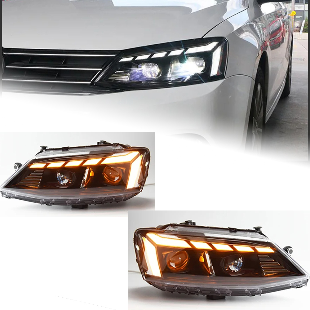 AKD Car Lights for VW Jetta Sagitar 2012-2018 LED Auto Headlights Upgrade Audi Design Dynamic Signal Lamp LHD RHD Tool Accessories