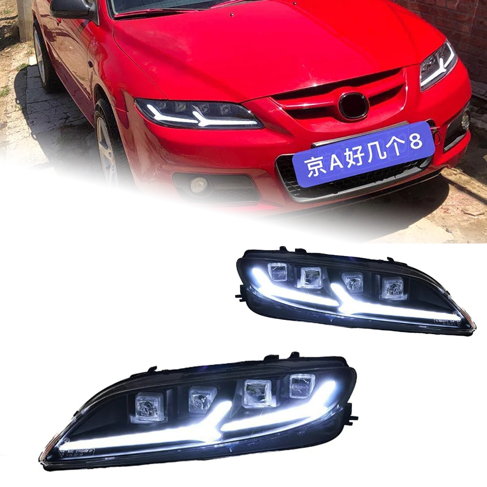 AKD Car Lights for Mazda 6 2003-2015 M6 LED Headlights Assembly Upgrade Guide DRL Mazda6 Evil Eyes Design Dynamic Lamp Accessories