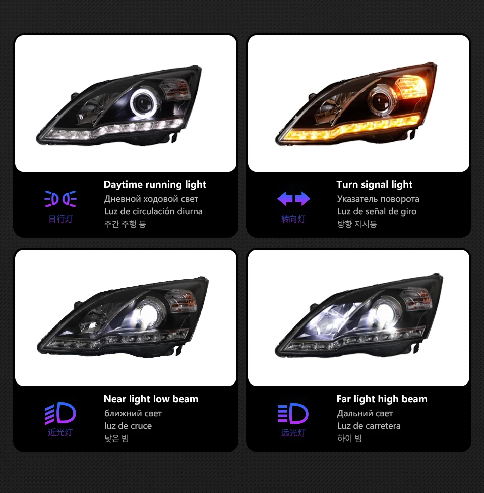 AKD Car Styling Head Lamp for CR-V Headlights 2007-2011 CRV LED Headlight led DRL Double Lens Hid Bi Xenon Auto Accessories