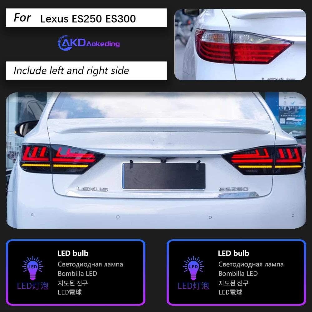 AKD Car Styling Tail Lamp for Lexus ES250 Tail Lights 2013-2017 ES300 LED Tail Light ES350 DRL Signal Brake Reverse auto Accessories