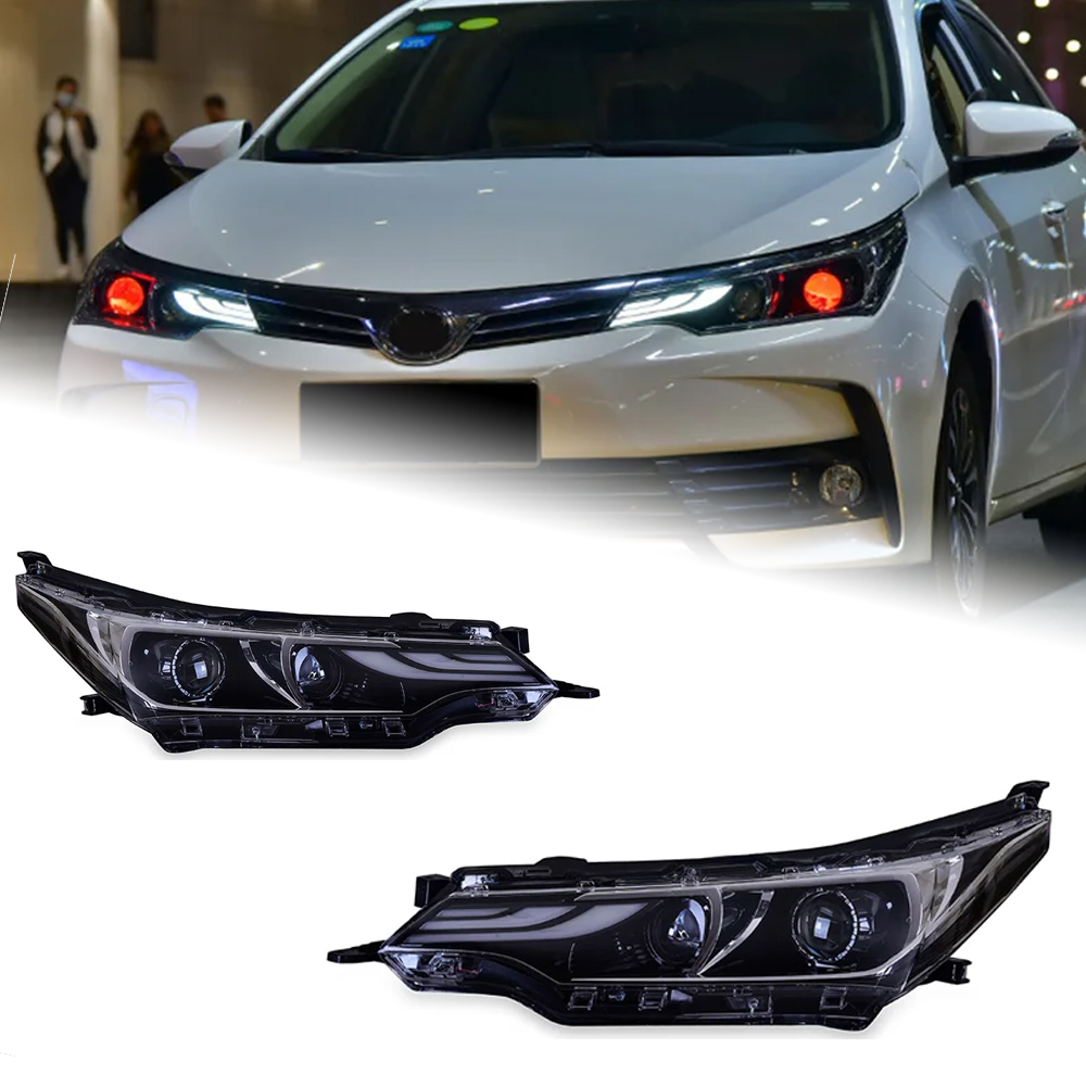 AKD Head Lamp for Corolla LED Headlight 2017-2019 Headlights Corolla Altis DRL Turn Signal High Beam Angel Eye Projector Lens