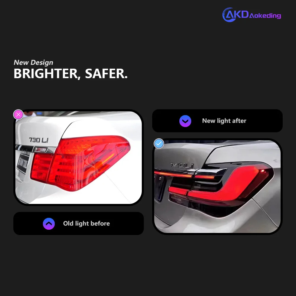 AKD Tail Lamp for BMW 7 Series F02 LED Tail Light 2009-2015 730I 740I 760I Fog Brake Turn Signal Automotive Accessories