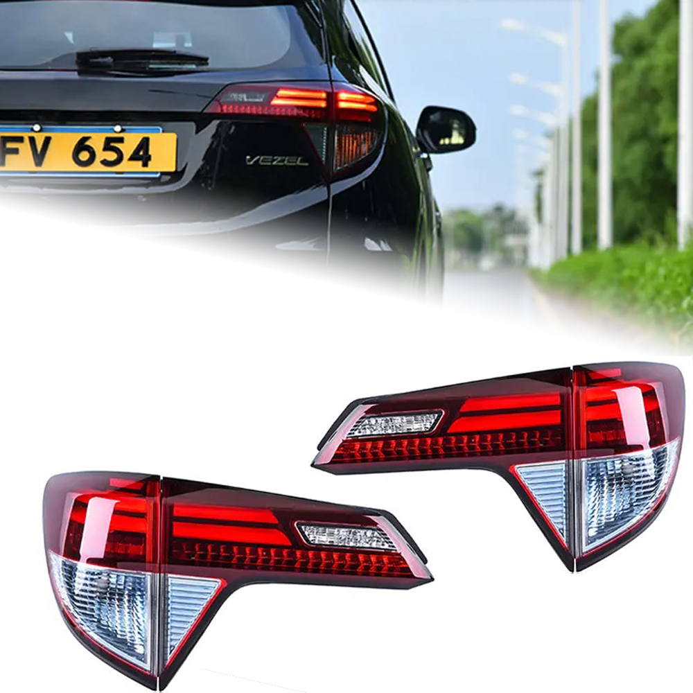 AKD Car Styling for Honda HR-V Tail Lights 2014-2021 Vezel LED Tail Lamp HRV LED DRL Signal Brake Reverse auto Accessories