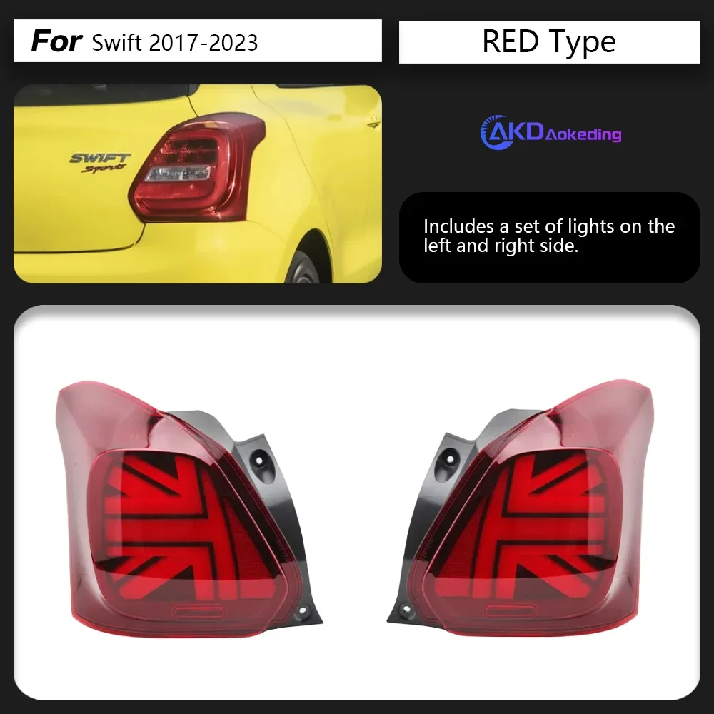 AKD Car Styling for Suzuki Swift Tail Light 2017-2023 Swift Sport LED Tail Lamp LED DRL Signal Brake Reverse auto Accessories