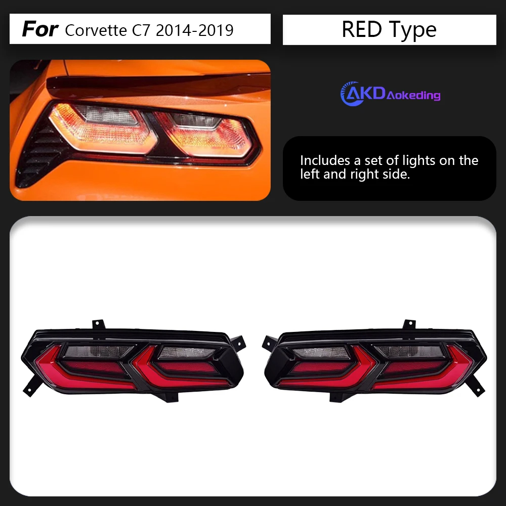 AKD Car Styling for Chevrolet Corvette Tail Lights 2014-2019 New LED Tail Lamp DRL Dynamic Signal Reverse auto Accessories