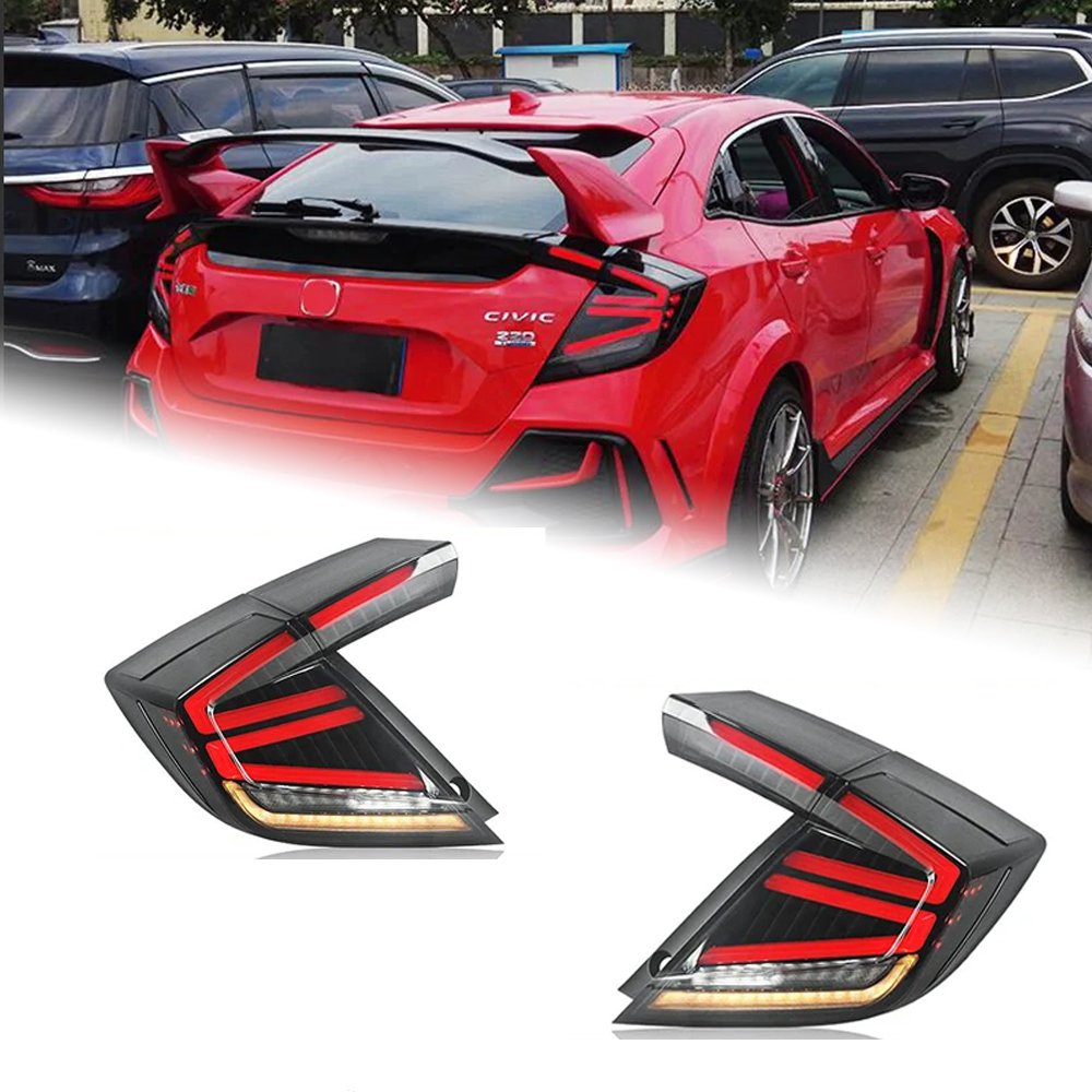 AKD Car Lights For Honda Civic X 2016-2021 Hatchback LED Auto Taillights Assembly Rear Lamp Dynamic Highlight Backlight Tools Accessories