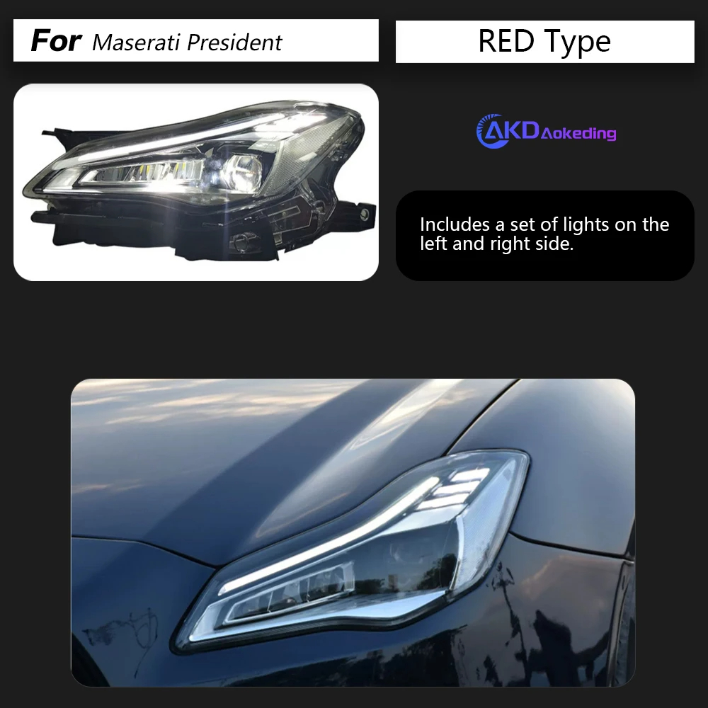 AKD Car Styling Head Lamp for Maserati Quattroporte Headlights 2013-2017 Headlight LED DRL Signal Lamp Automotive Accessories