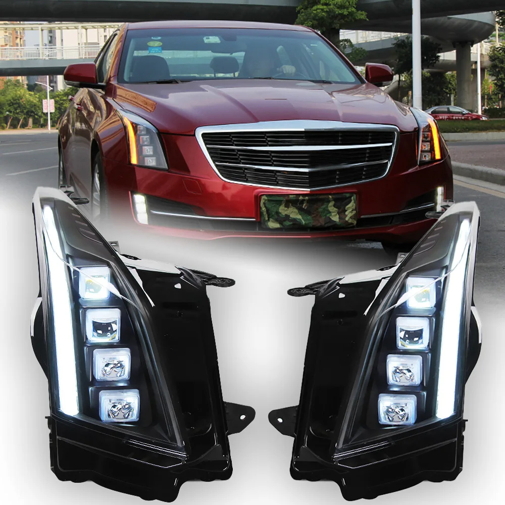 AKD Car Lights for Cadillac ATS LED Headlight Projector Lens 2014-2020 Head Lamp Front DRL Dynamic Signal Automotive Accessories