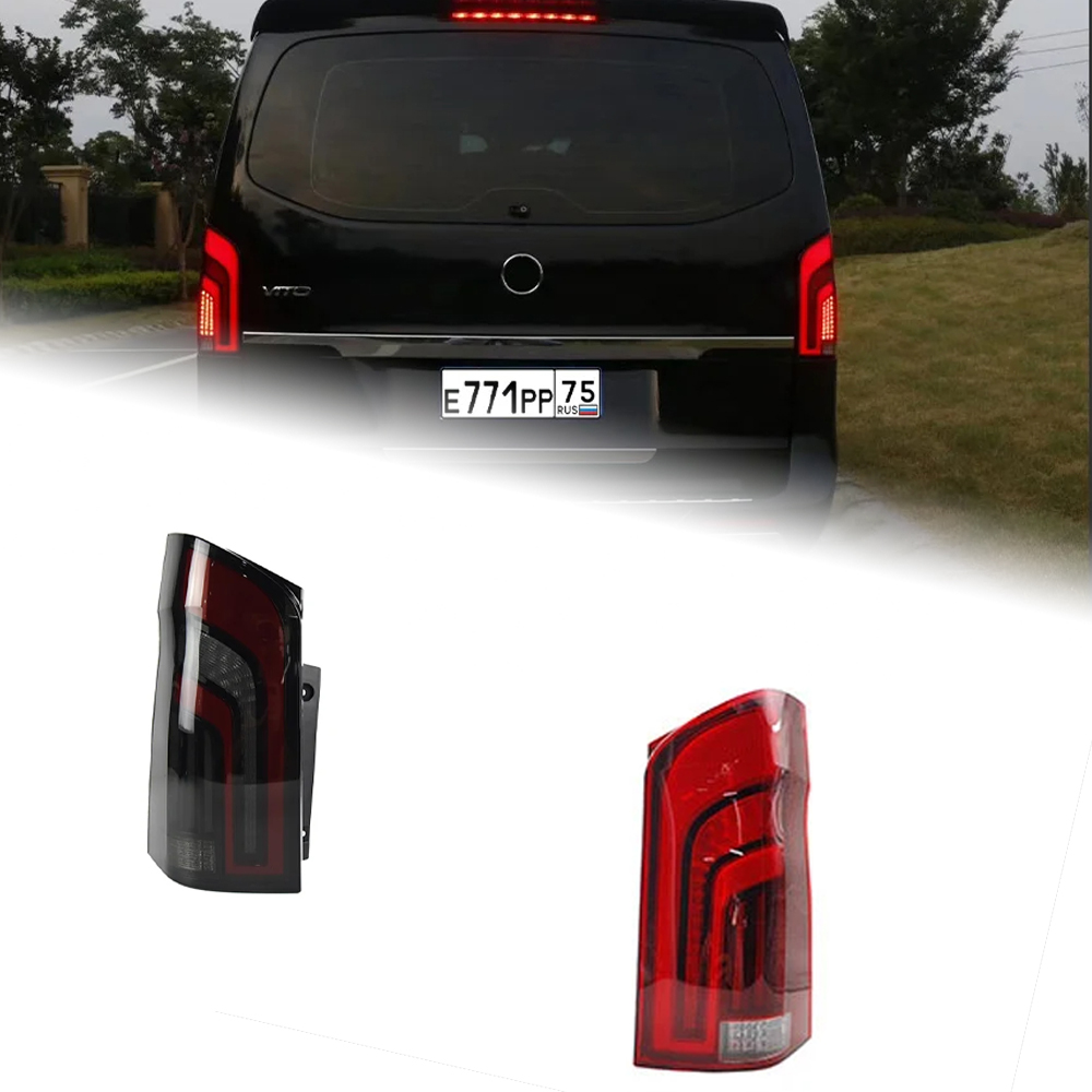 AKD Car Styling Tail Lamp for Vito Tail Lights 2014-2020 V260 LED Tail Light DRL Dynamic Signal Brake Reverse auto Accessories