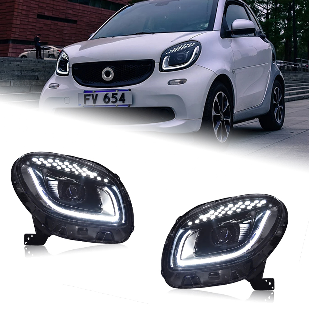 AKD Car Styling Head Lamp for Smart Headlights 2015-2018 Smart for Two LED Headlight LED DRL Hid Bi Xenon Auto Accessories