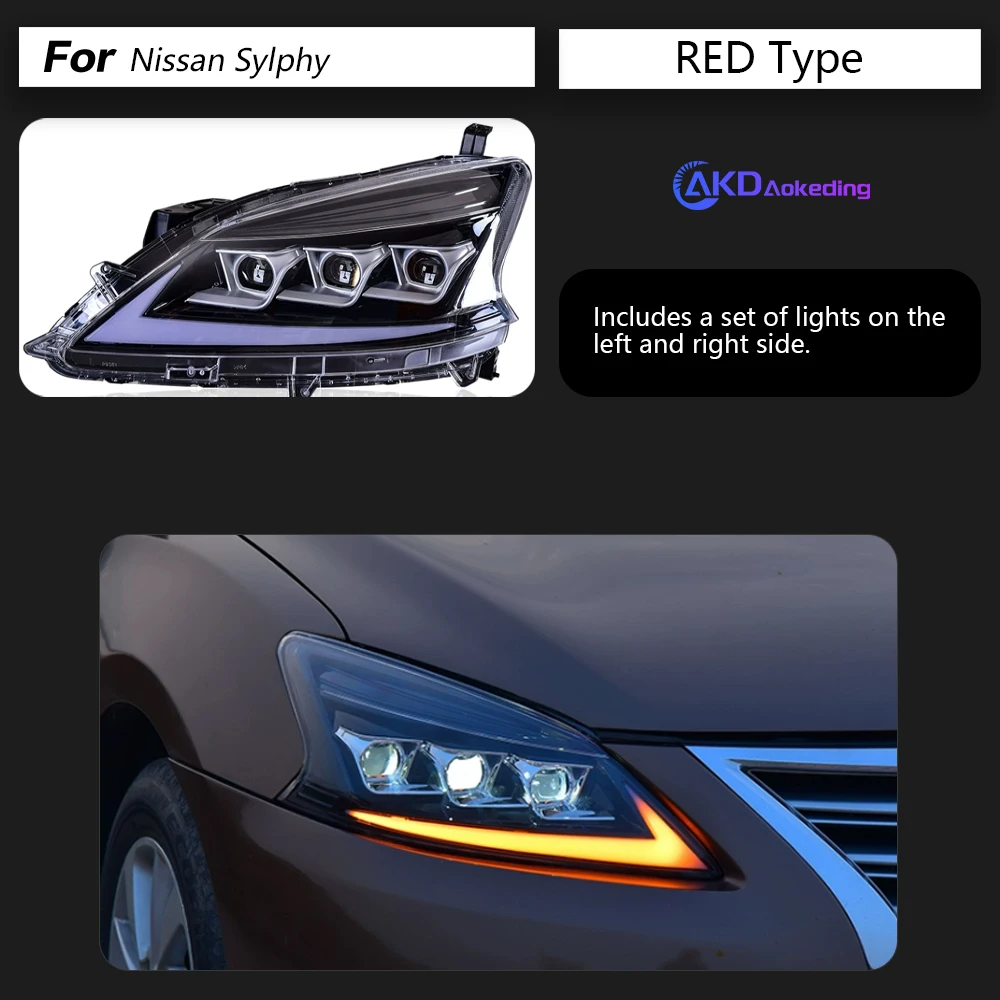 AKD Car Styling Headlights for Nissan Sylphy Sentra LED Headlight 2012-2015 DRL Hid Option Head Lamp Angel Eye Beam Accessories