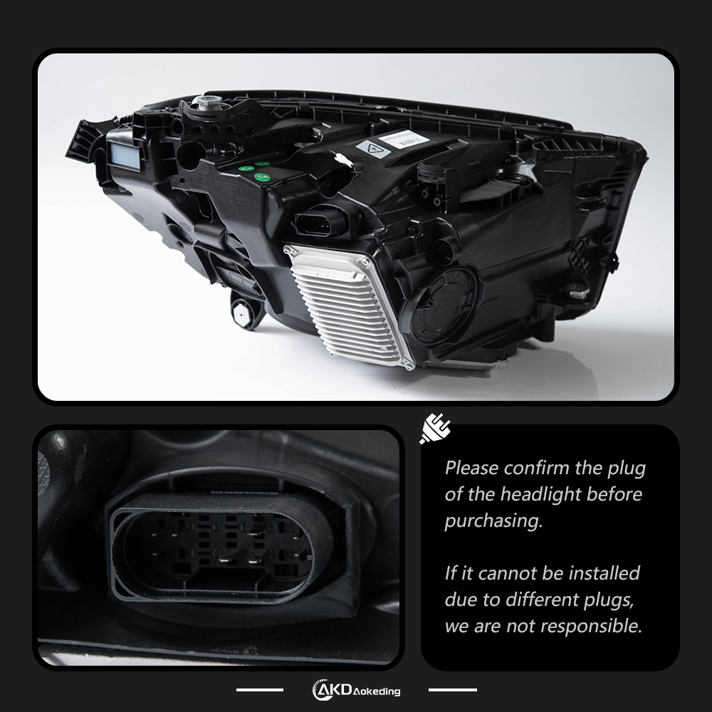 AKD Suitable for Mercedes-Benz E-Class W214 headlamp assembly low and high configuration LED double lens headlight