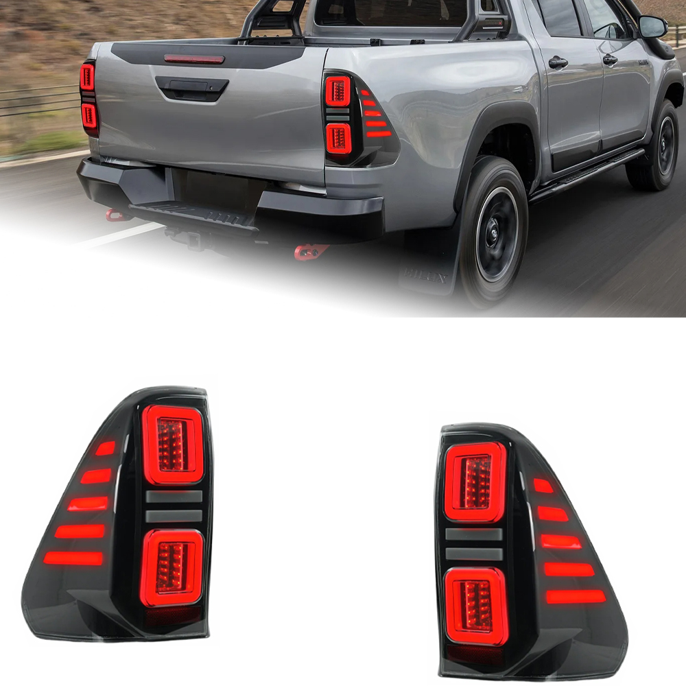 AKD Tail Lamp for Toyota Hilux LED Tail Light 2015-2021 Hilux Rear Fog Brake Turn Signal Automotive Accessories