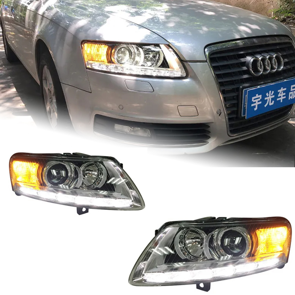 AKD Car Styling for Audi A6 Headlights 2005-2011 A6L C5 C6 LED Headlight LED DRL Hid Option Bi Xenon Head Lamp Auto Accessories