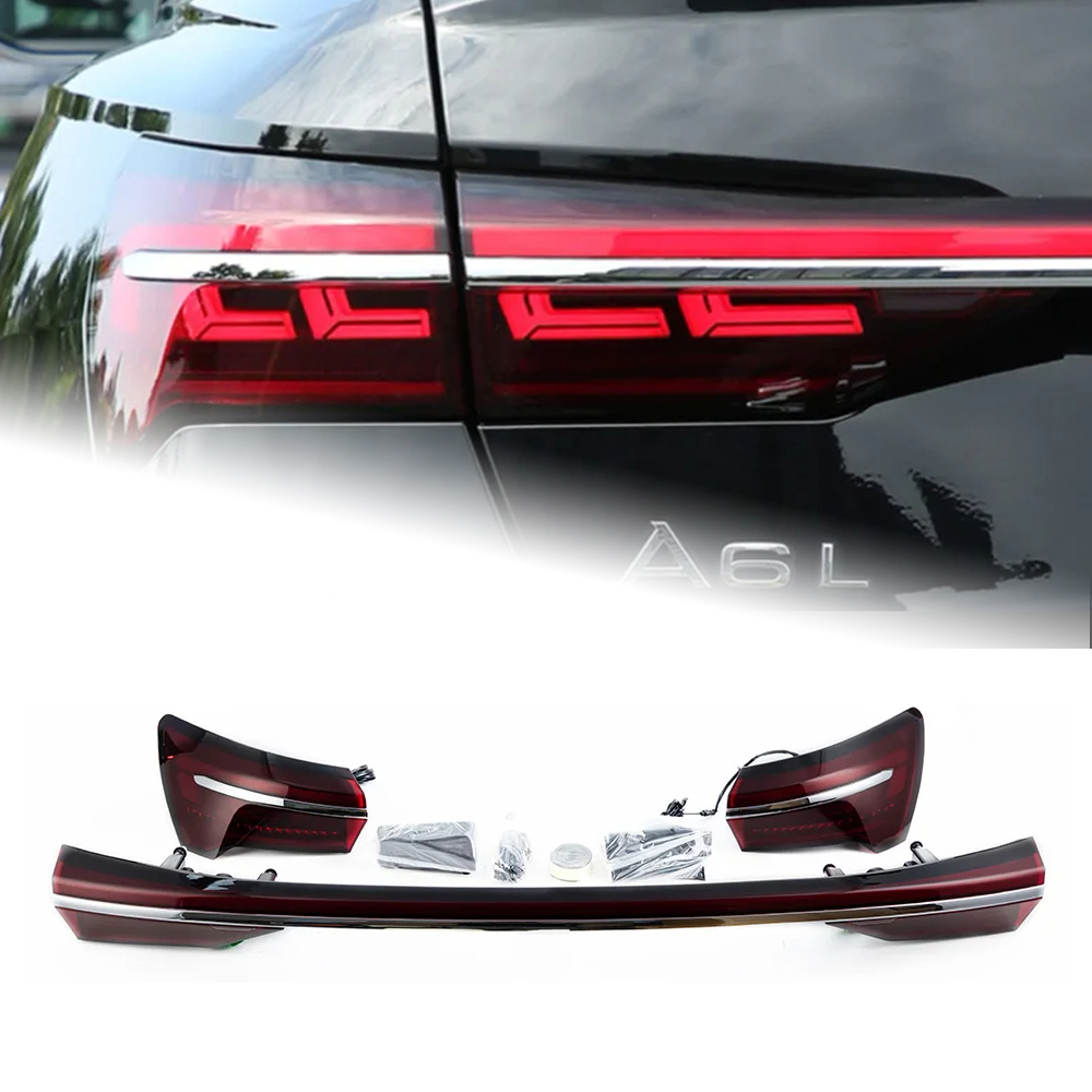 AKD Car Lights For Audi A6 S6 2019-2022 C8 LED Auto Through Taillight Assembly Upgrade A8 Design Light Bar Work Lamp Accessories