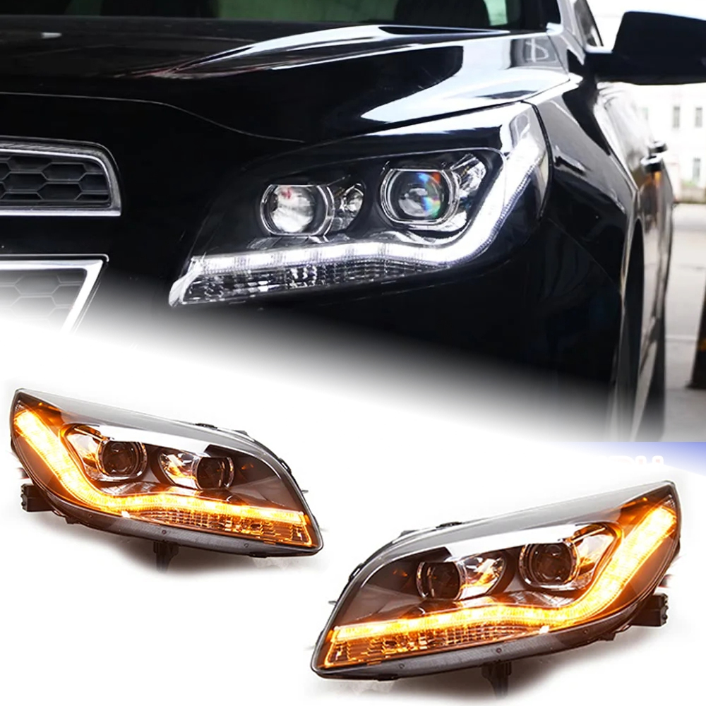 AKD Car Lights For Malibu 2012-2014 LED Auto Headlights Assembly DRL Dynamic Lamp Bifocal Lens Xenon Frontlight Accessories Upgrade