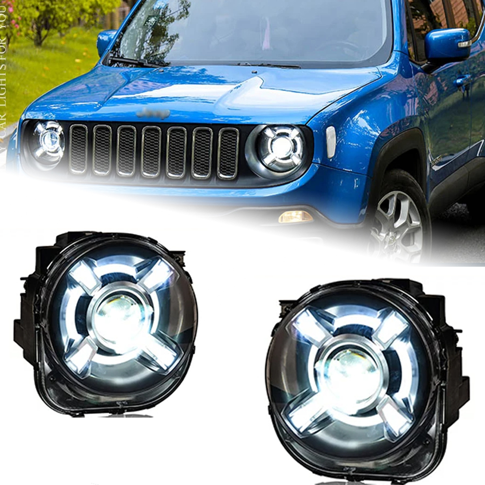 AKD Car Styling for Jeep Renegade Headlights 2015-2018 LED Headlight LED DRL Hid Head Lamp Angel Eye Bi Xenon Beam Accessories