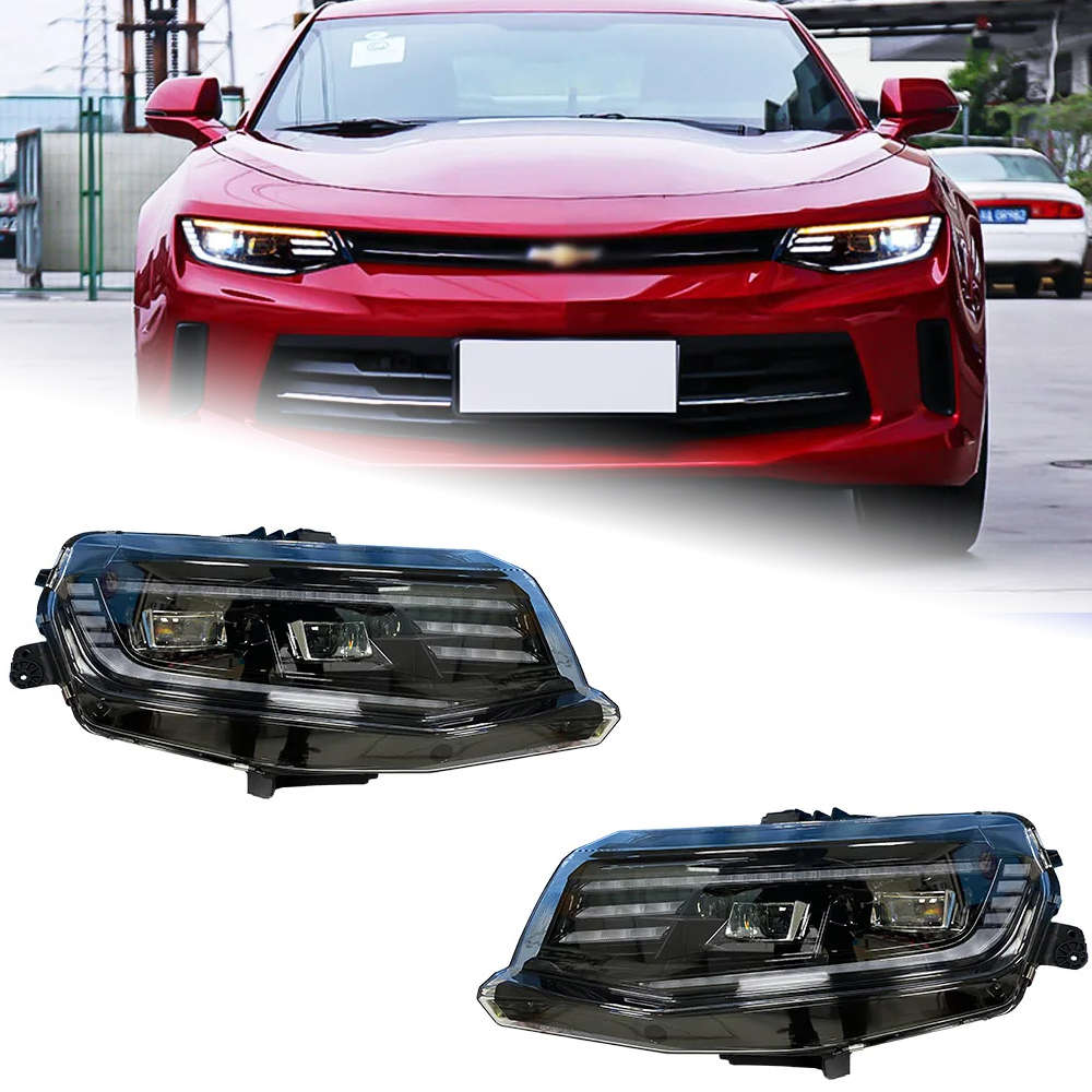 AKD Head Lamp for Chevrolet Camaro LED Headlight 2016-2020 Headlights Camaro DRL Turn Signal High Beam Angel Eye Projector Lens