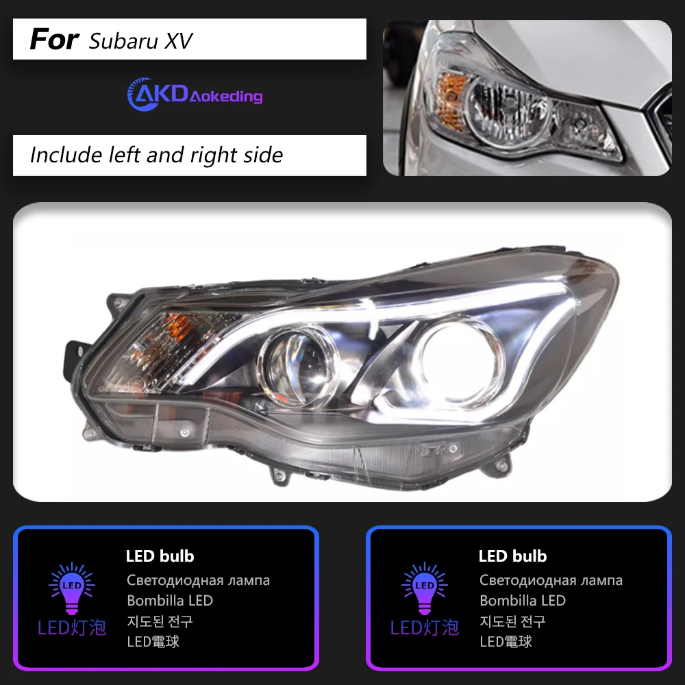 AKD Car Lights For Subaru XV 2011-2017 Impreza LED Modification Headlights DRL Dynamic Turn Signal Angel Eyes Lens Lamp Accessories Upgrade