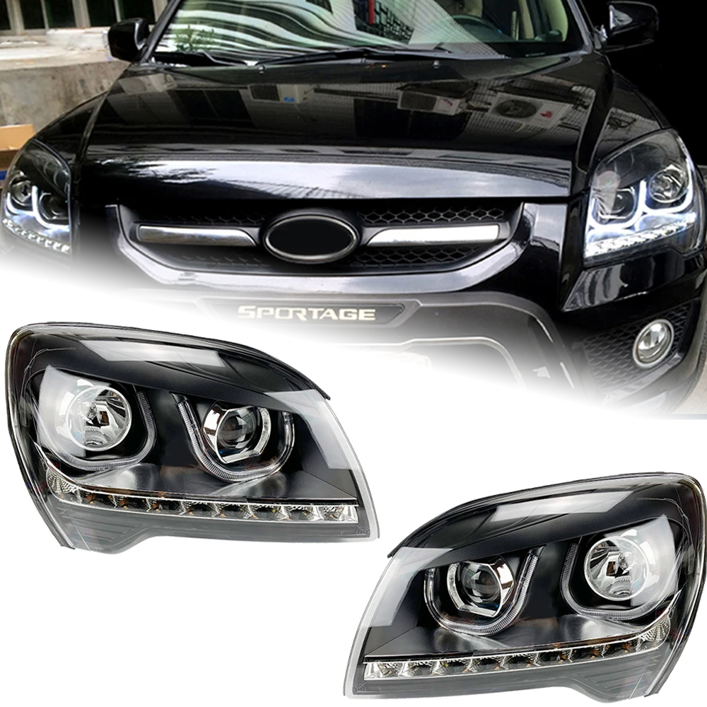 AKD Car Lights For Kia Sportage 2007-2013 LED Auto Headlight Assembly Upgrade Bicofal Lens Dynamic Lamp Tools Accessories Facelift Kit