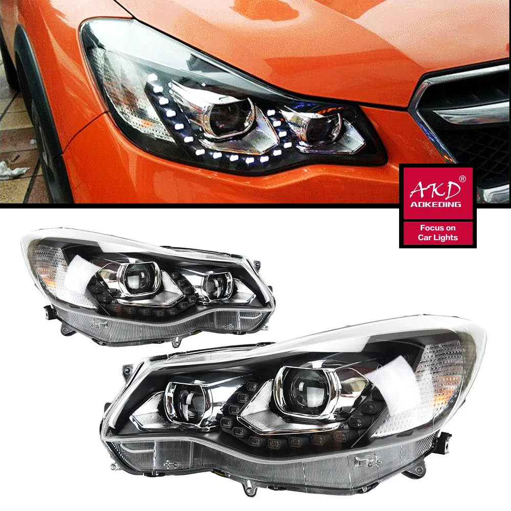 AKD Car Lights For Subaru XV 2011-2017 Impreza LED Headlights DRL Dynamic Turn Signal Lamp Tears Eyes Xenon Double Lens Accessories Upgrade