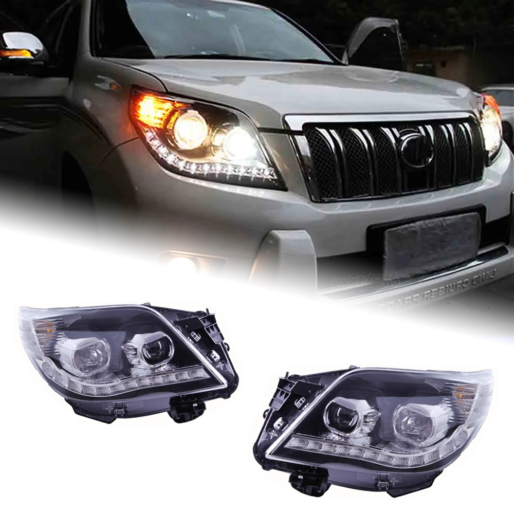 AKD Head Lamp for Toyota Prado LED Headlight 2010-2013 Headlights Prado DRL Turn Signal High Beam Angel Eye Projector Lens