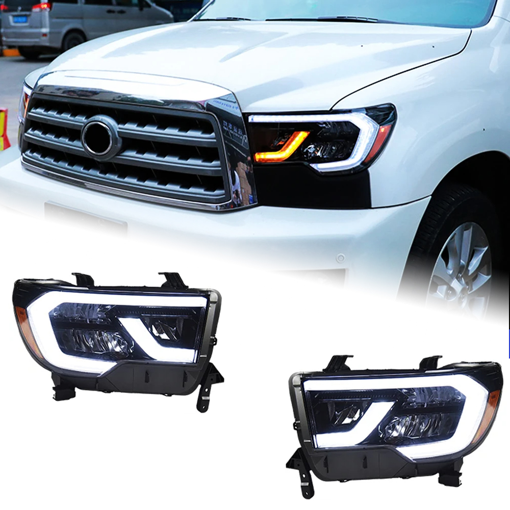 AKD Head Lamp for Toyota Tundra LED Headlight 2007-2021 Headlight Tundra DRL Turn Signal High Beam Angel Eye Projector Lens