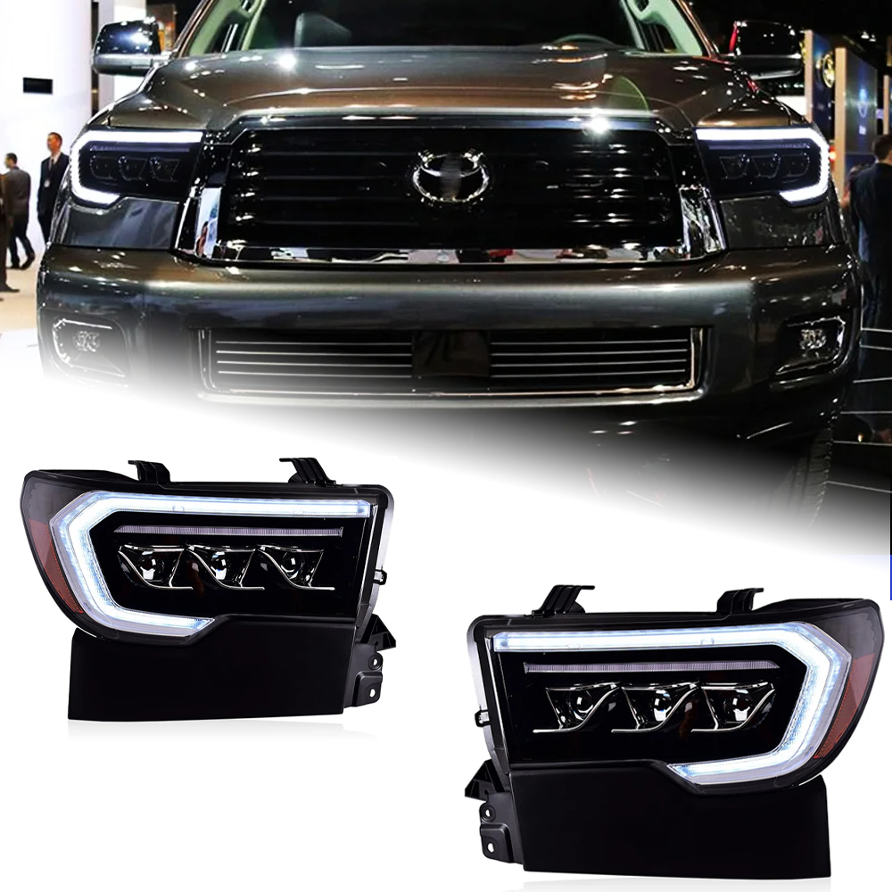 AKD Head Lamp for Toyota Tundra LED Headlight 2007-2021 Headlights Tundra DRL Turn Signal High Beam Angel Eye Projector Lens