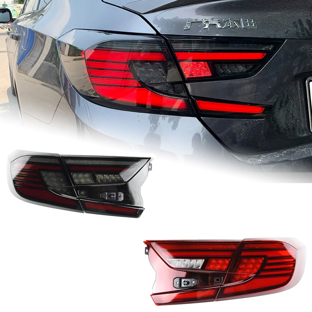 AKD Car Lights for Honda Accord X 2018-2022 10th LED Auto Taillights Assembly Upgrade Angel Wing Design Dynamic Lamp Accessories