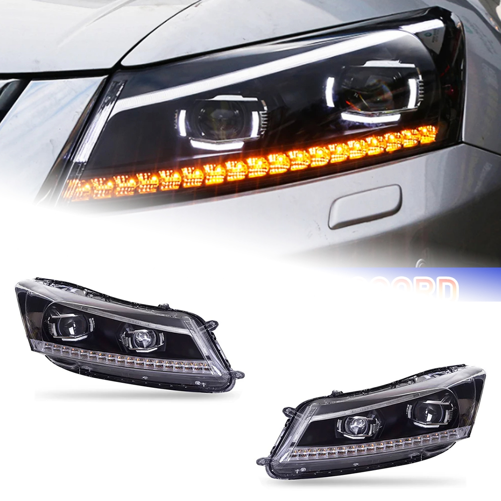 AKD Car Styling for Honda Accord Headlights 2008-2012 Accord 8 LED Headlight LED DRL Hid Head Lamp Angel Eye Bi Xenon Accessories