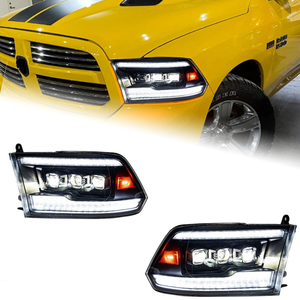 AKD Car Styling Head Lamp for Dodge Ram Headlights 2009-2018 Ram1500 2500 LED Headlight Projector 3 Lens Reverse auto Accessories