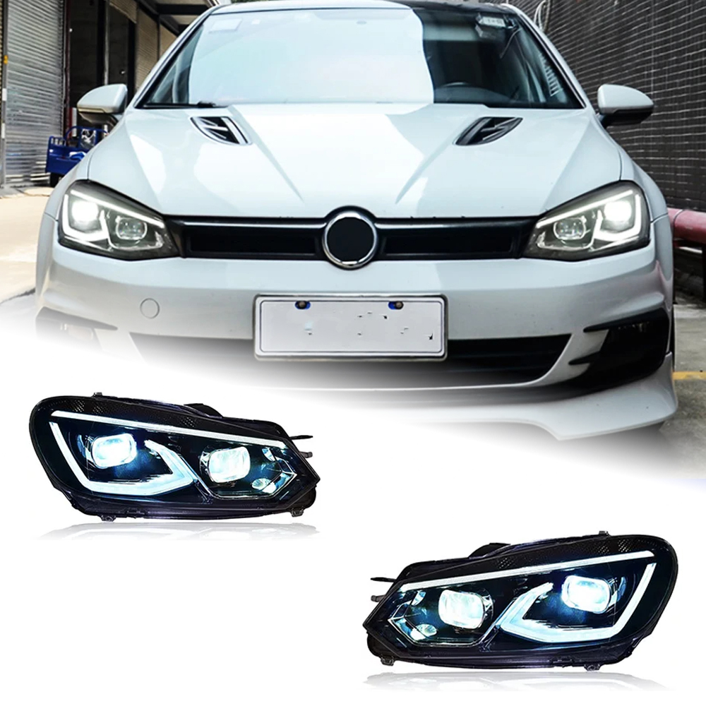 AKD Head Lamp for VW Golf 6 Golf6 LED Headlight 2009-2013 Headlights R20 MK6 DRL Turn Signal High Beam Angel Eye Projector Lens