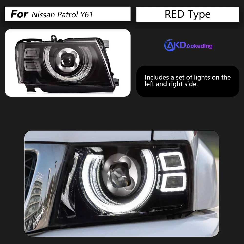 AKD Car Styling Head Lamp for Nissan Patrol Y61 LED Headlight 2005-2022 Headlights Y61 DRL Turn Signal High Auto Accessories