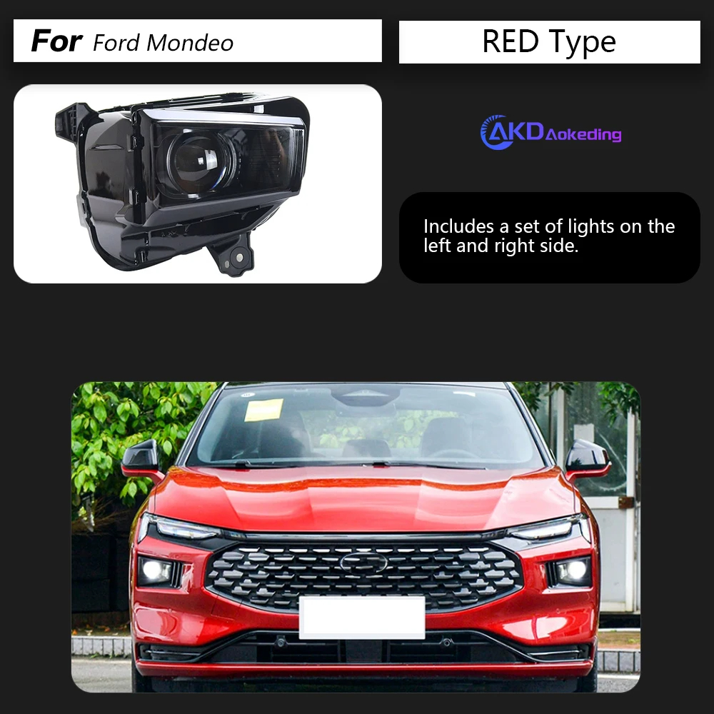 AKD Car Styling for Ford new Mondeo Headlight 2022-2023 LED Head Lamp H7 D2H Hid Dynamic Signal Bi Xenon LED Beam Accessories