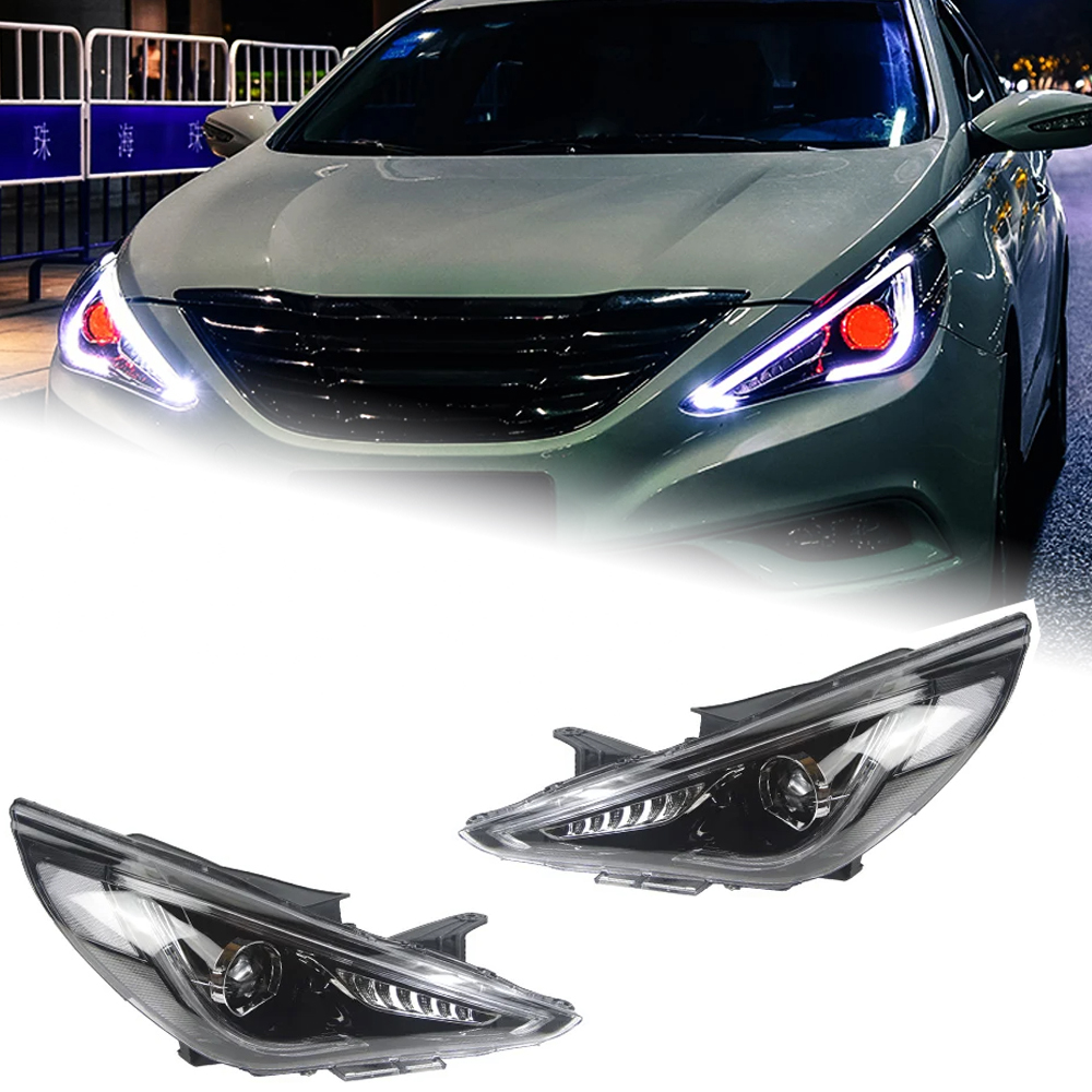 AKD Car Styling Head Lamp for Hyundai Sonata LED Headlights 2011-2016 Dynamic Turn Signal LED DRL Hid Bi Xenon Auto Accessories