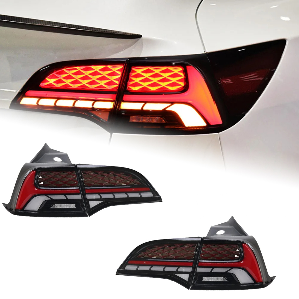 AKD Tail Lamp Tesla Model 3 LED Tail Light Model3 Model Y Rear Fog Brake Turn Signal Automotive Accessories